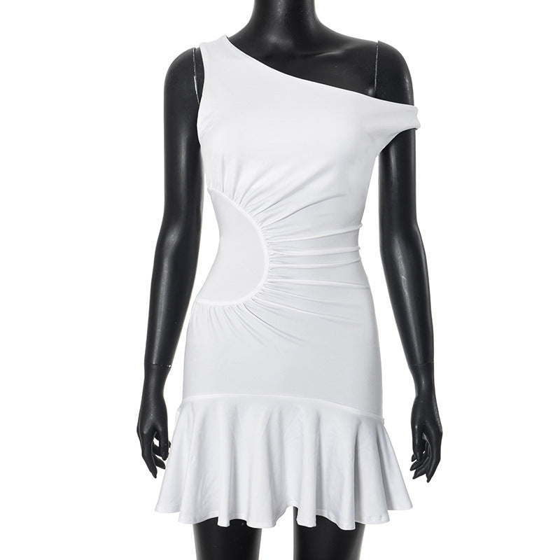 Damen Mini Kleid mit asymmetrischem Design und raffiniertem Faltenwurf WOLFF