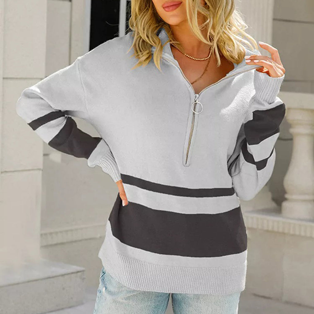 WOLFF | Casual Damenpullover mit Halbzipper