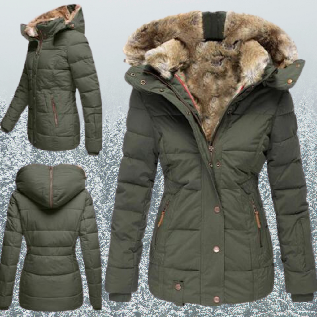 Mode Winterjacke mit Pelzfutter für Frauen