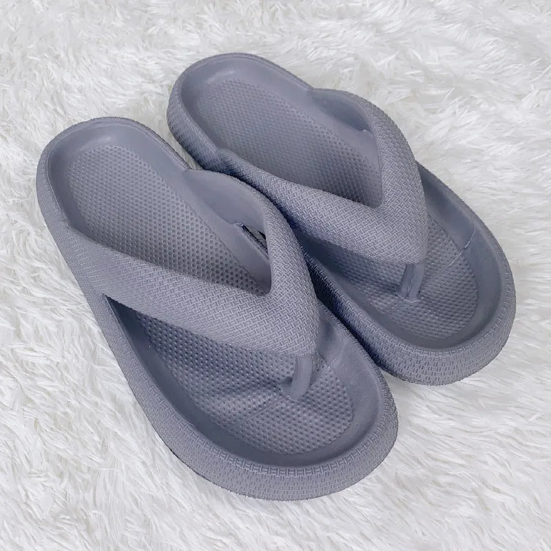 WOLFF - Unisex Soft Sole EVA Flip Flops: Sommer Strand Rutschfeste Wolken Hausschuhe mit Dicker Plattform und Clip Toe