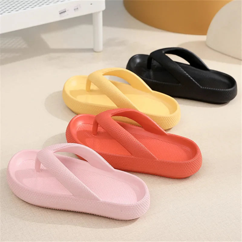 WOLFF - Unisex Soft Sole EVA Flip Flops: Sommer Strand Rutschfeste Wolken Hausschuhe mit Dicker Plattform und Clip Toe