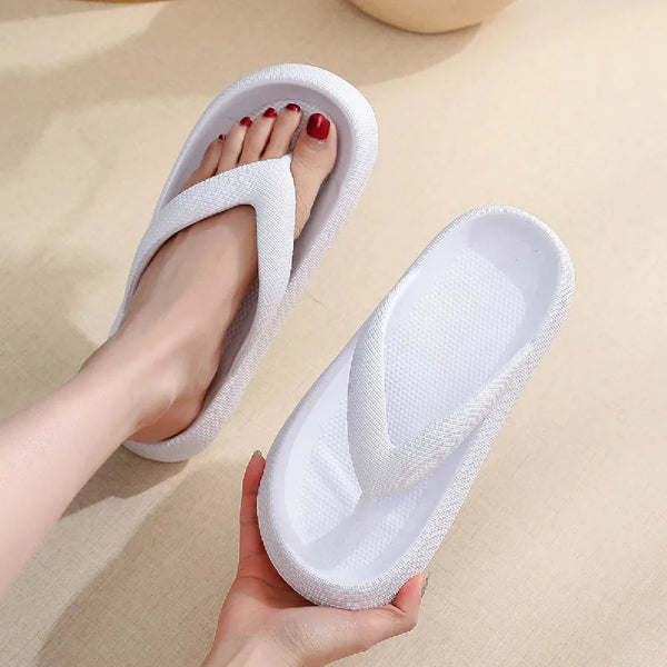 WOLFF - Unisex Soft Sole EVA Flip Flops: Sommer Strand Rutschfeste Wolken Hausschuhe mit Dicker Plattform und Clip Toe