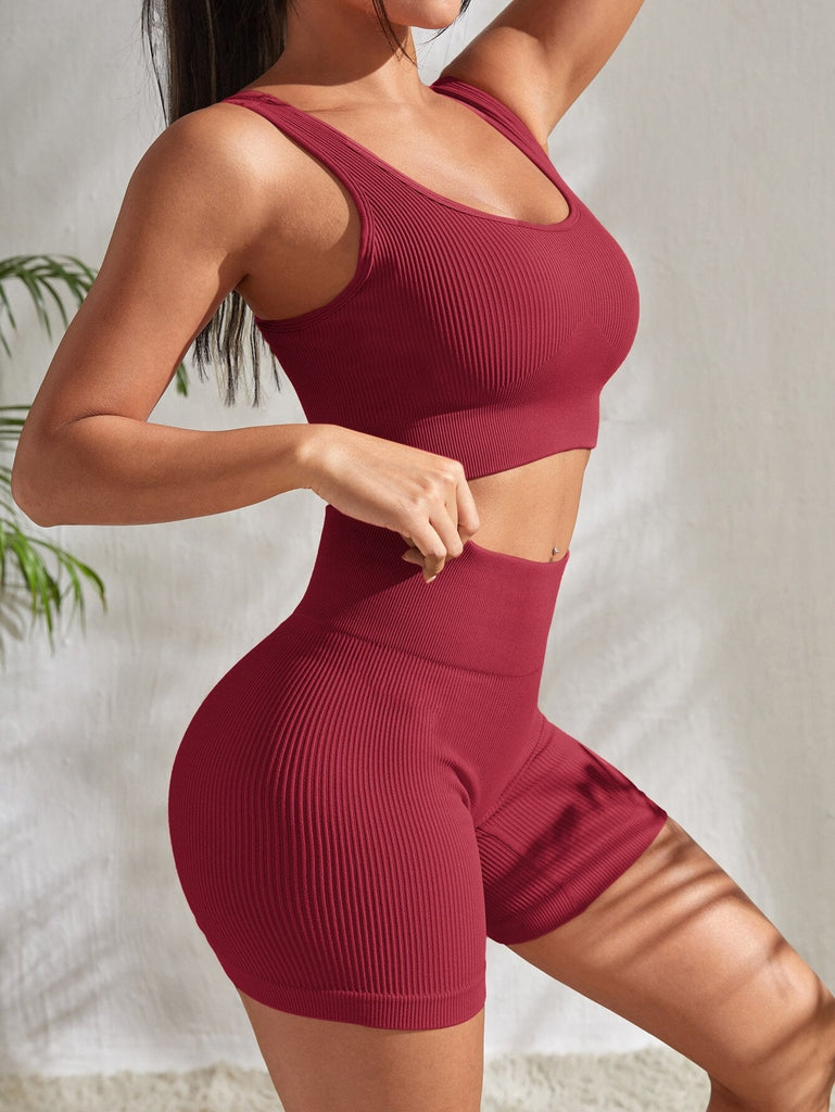 WOLFF Yoga Satz | Sexy Crop Top & Shorts für Fitness Outfit