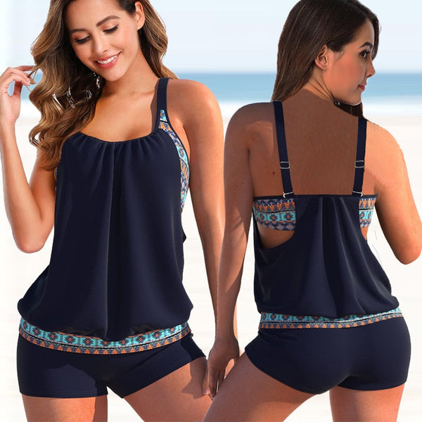 WOLFF Tankini-Set | Sommerliches zweifarbiges Tankini-Set