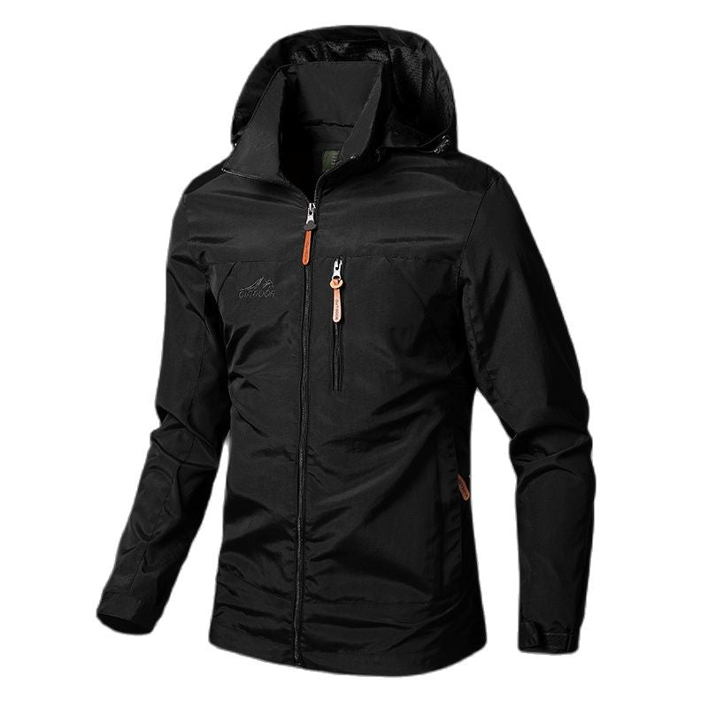 WOLFF Herrenjacke Wasserdichte Kapuzenjacke | Windbreaker Elastischer Mantel für Männer