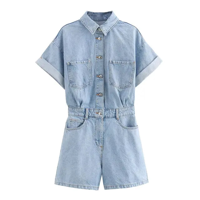 Lässiger Damen-Denim-Jumpsuit