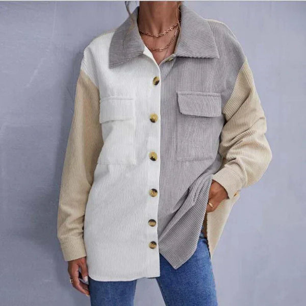 Button-Down-Cordjacke für Damen