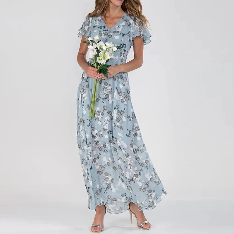 WOLFF - Langes Sommerkleid mit Blumenmuster