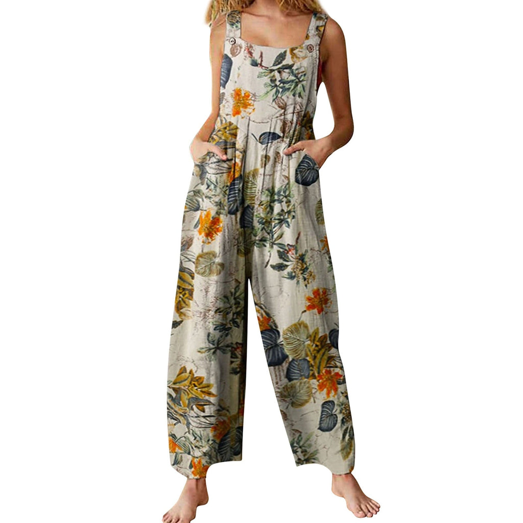 WOLFF-Stil Damen Jumpsuits | Sommerliche Overalls mit Multicolor-Muster