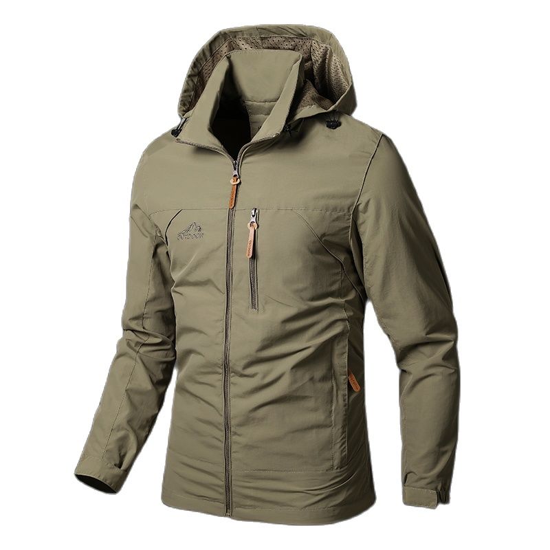 WOLFF Herrenjacke Wasserdichte Kapuzenjacke | Windbreaker Elastischer Mantel für Männer