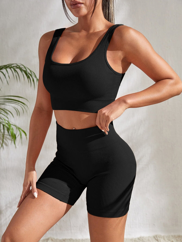 WOLFF Yoga Satz | Sexy Crop Top & Shorts für Fitness Outfit