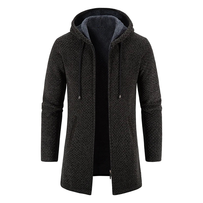 WOLFF - Winter Trenchcoat für Herren - Lang, mit Kapuze, winddicht