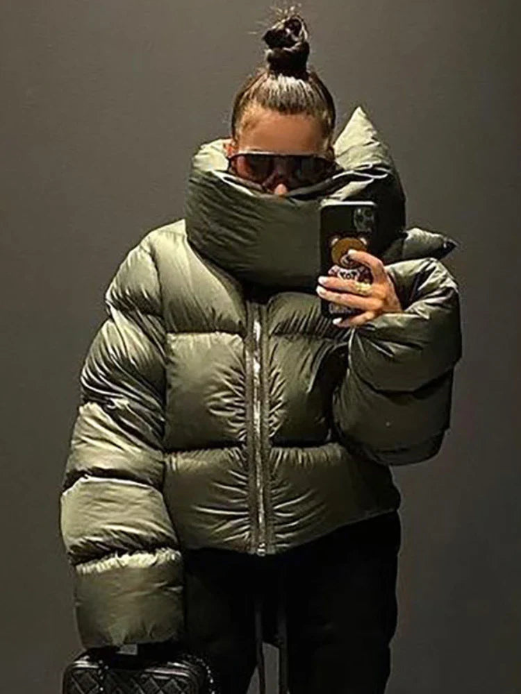 Oversize pufferjacke - Gemütlicher Rollkragen