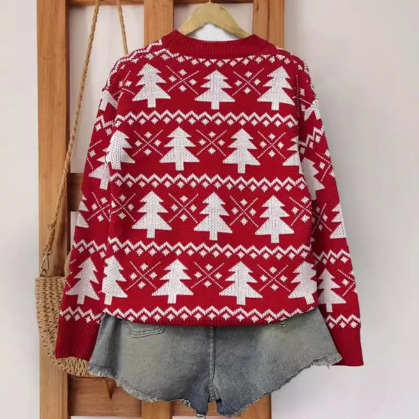 WOLFF - Hässlicher Weihnachtspulli - Weihnachtlicher Tannenbaum Pullover