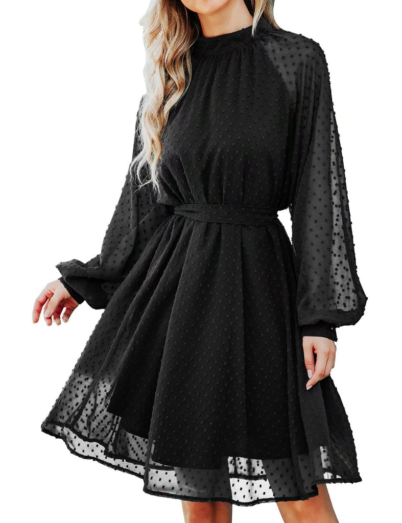 Wolff - Schwarzes Musselin Kleid