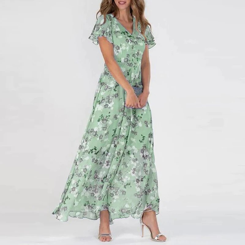 WOLFF - Langes Sommerkleid mit Blumenmuster