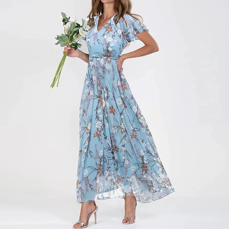 WOLFF - Langes Sommerkleid mit Blumenmuster