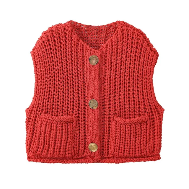 Ärmelloses Gilet - Lässig - Gestrickt - Sommer