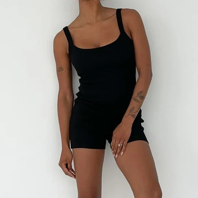 Sommer Bodycon Ärmelloser Playsuit