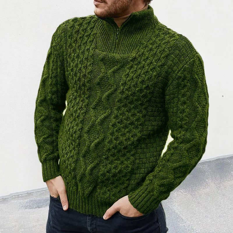 WOLFF – Strickpullover mit halbem Reißverschluss