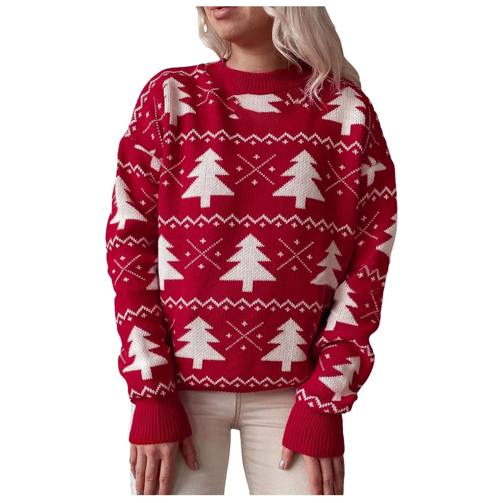 WOLFF - Hässlicher Weihnachtspulli - Weihnachtlicher Tannenbaum Pullover