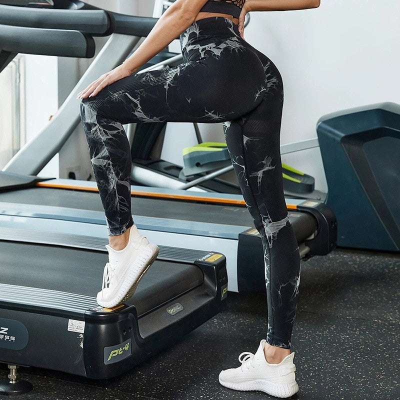 WOLFF Grazil Marbling-Tie-Dye Yoga Hose | Sportliche Leggings für Damen