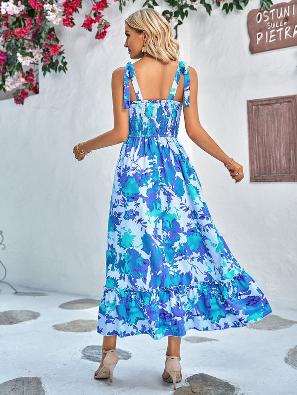 Wolff - Midikleid mit blauem Druck