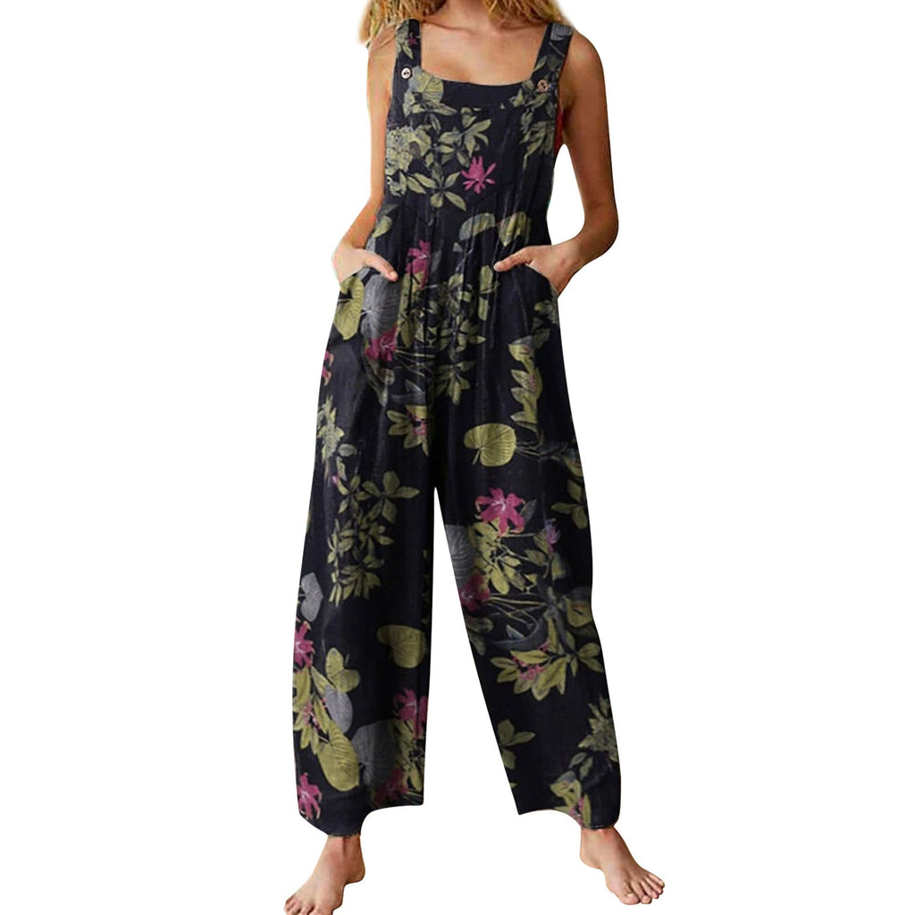 WOLFF-Stil Damen Jumpsuits | Sommerliche Overalls mit Multicolor-Muster