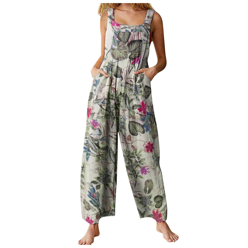 WOLFF-Stil Damen Jumpsuits | Sommerliche Overalls mit Multicolor-Muster