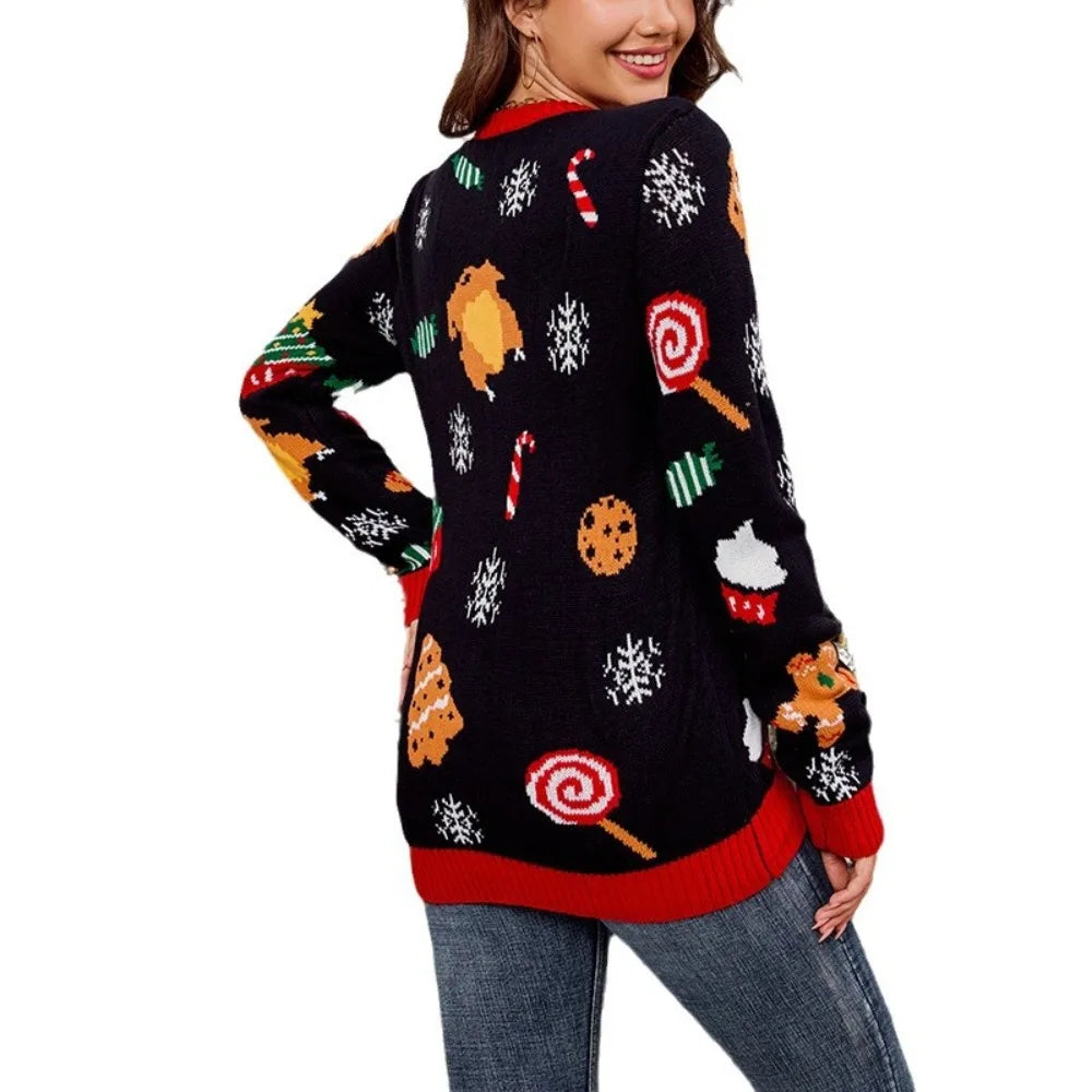 WOLFF - Hässlicher Weihnachtspulli - Bequemer Pullover mit Weihnachtsmotiven