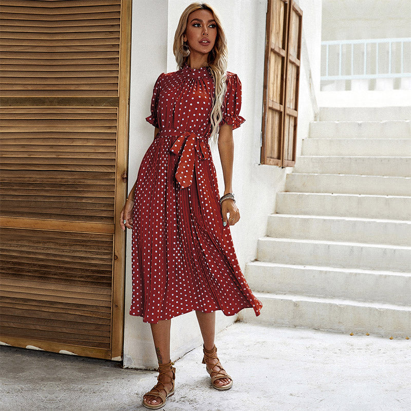 Wolff - Plissiertes Kleid mit Polka Dots