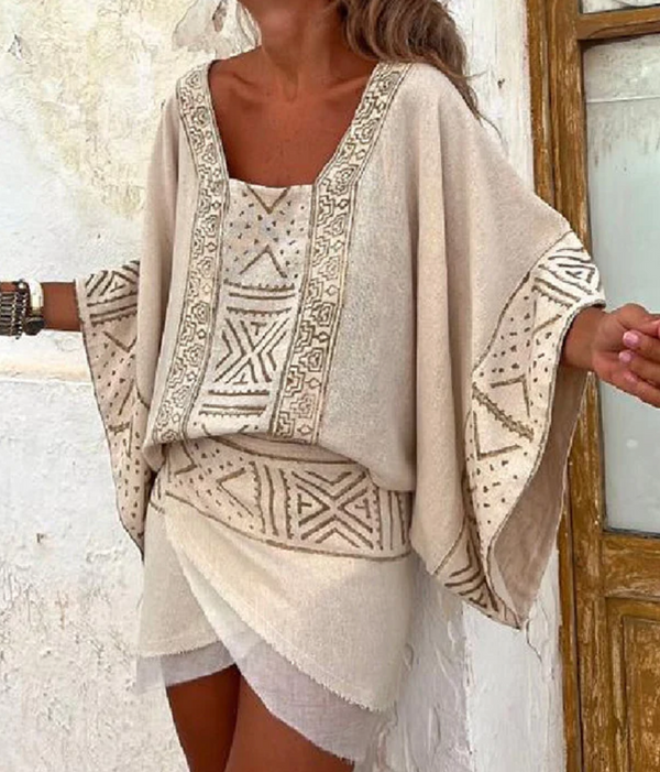 Wolff Ibiza Kimono | Stylisches trendiges Strandtop in Beige für Frauen