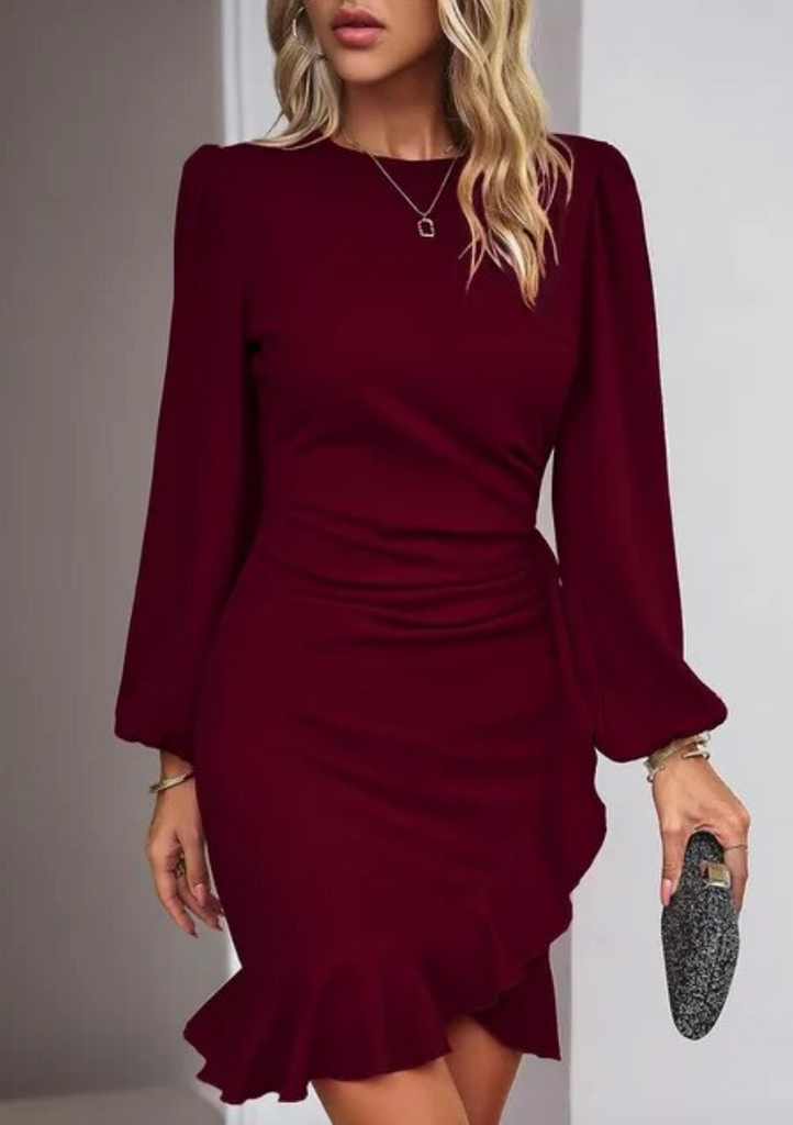 Bodycon-Kleid mit Rüschensaum