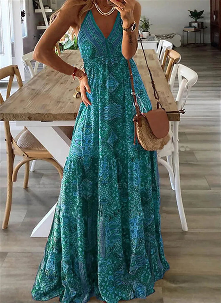 WOLFF - Boho Print Schlupf-Maxikleid