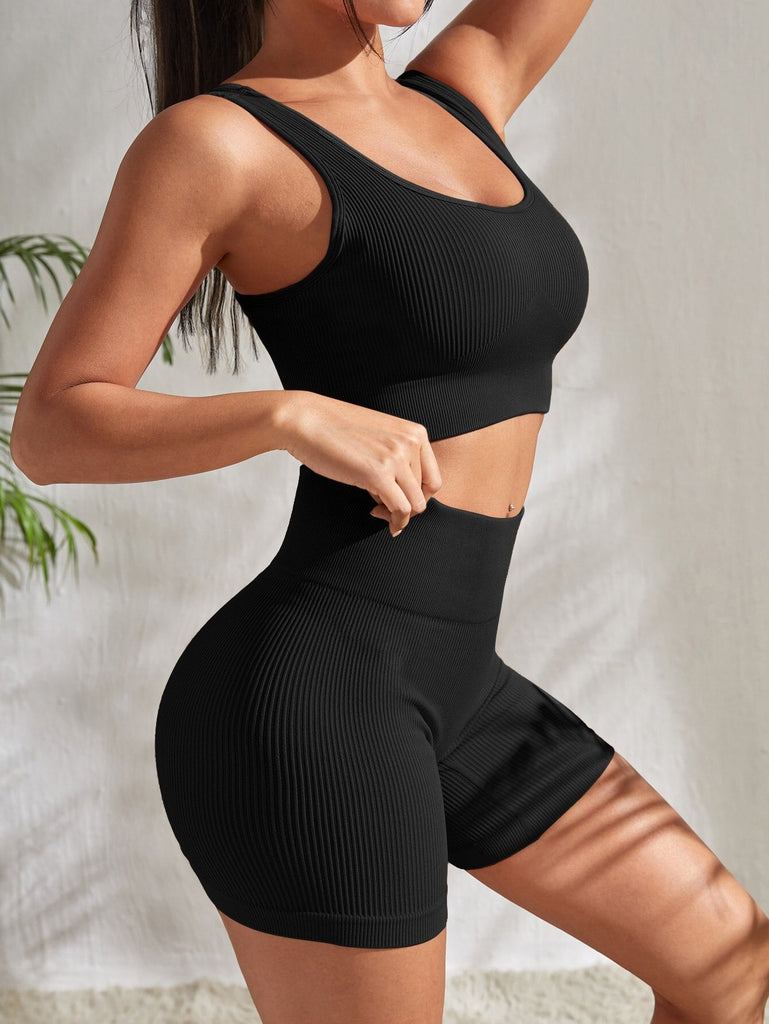 WOLFF Yoga Satz | Sexy Crop Top & Shorts für Fitness Outfit