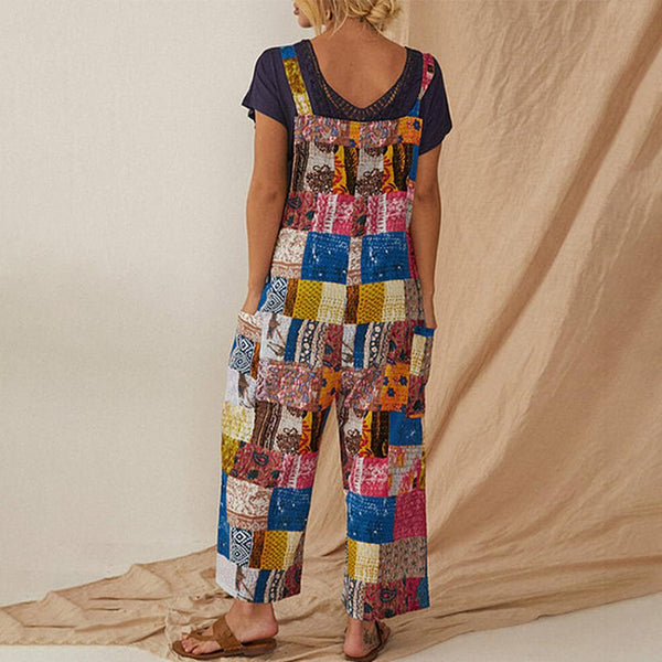 WOLFF - Vintage Print Weites Bein Jumpsuit