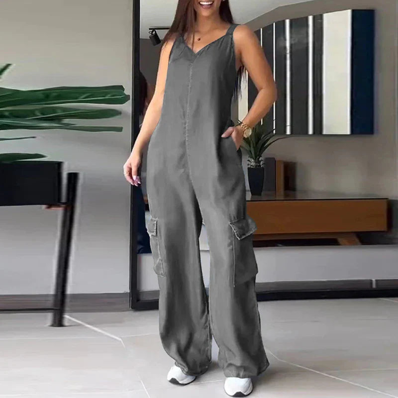 WOLFF - Verführerischer Imitations-Denim-Jumpsuit