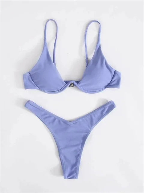 WOLFF – Bügel-Bikini-Set: Push-up-BH und Tanga-Bademode für Damen