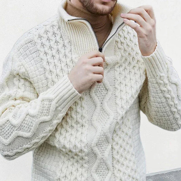 WOLFF – Strickpullover mit halbem Reißverschluss