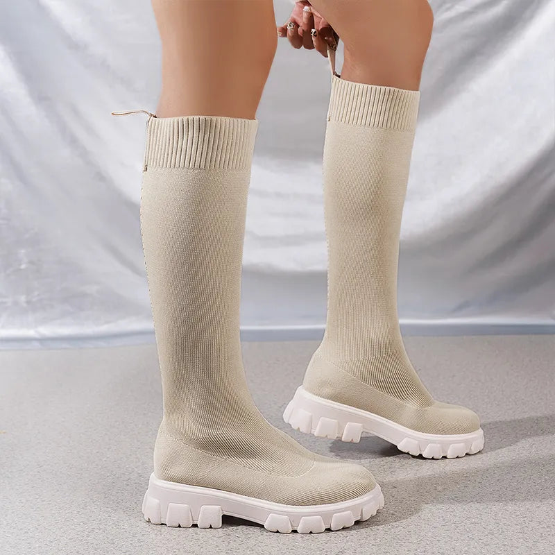 Ein-hohe Stretch Socken Schuhe