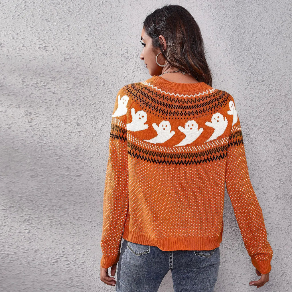 WOLFF - Halloween Ghost Vintage Frauen Pullover