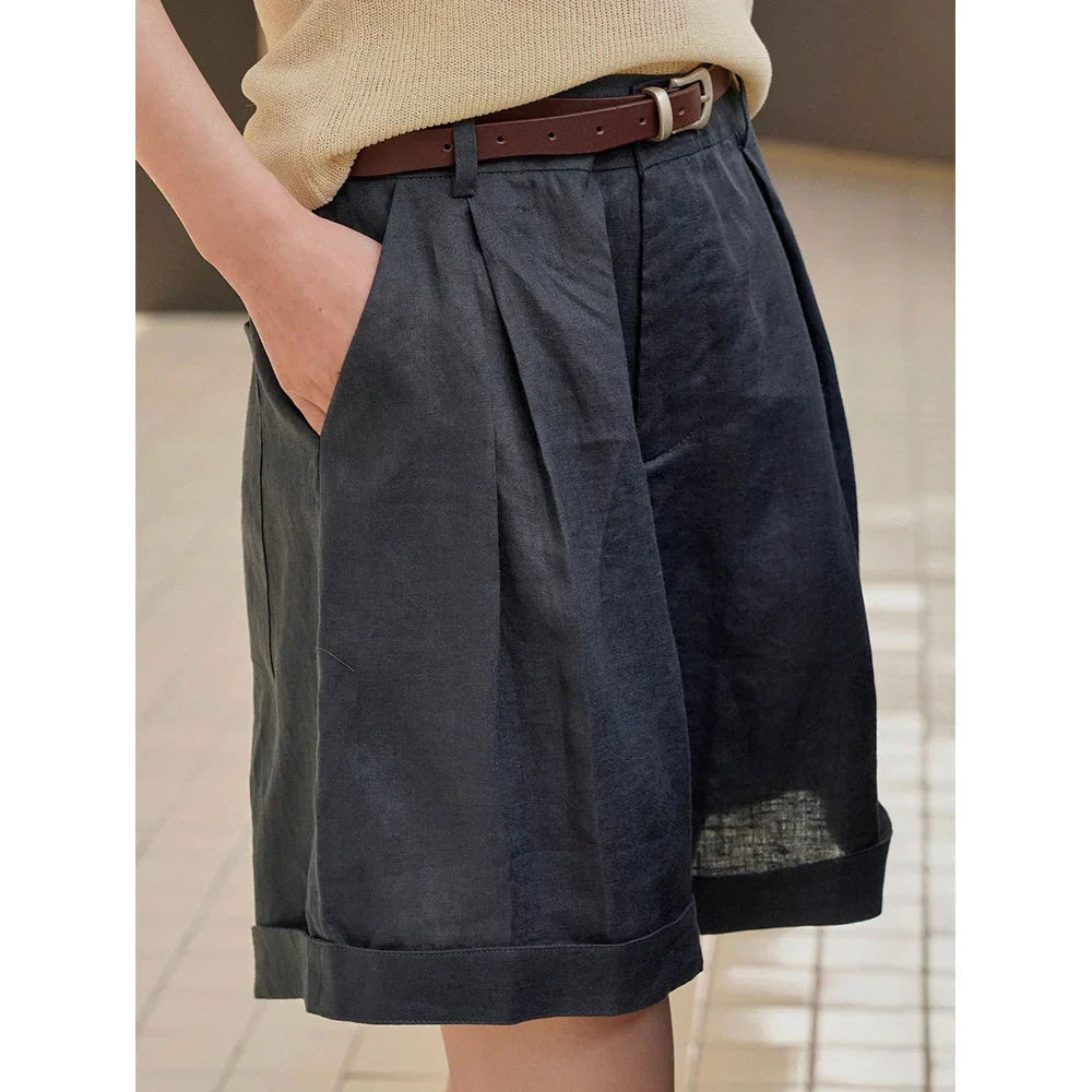 Lavelle™ - Gewellte Shorts aus Leinen