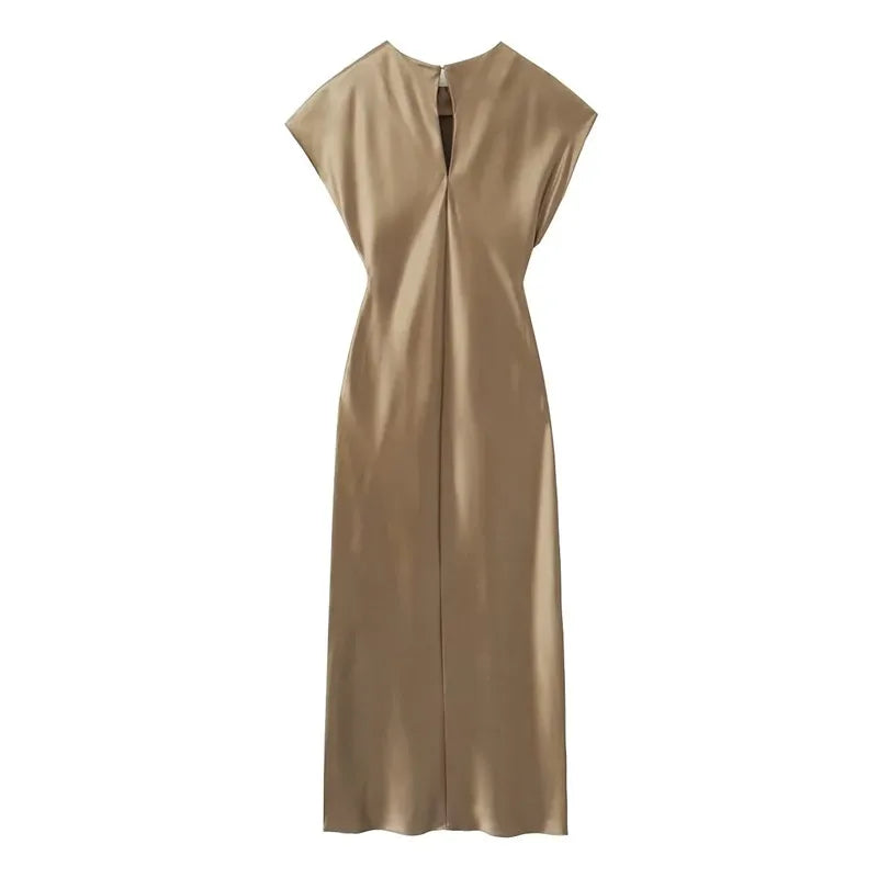 Sophia™ - Elegantes Satin-Midikleid