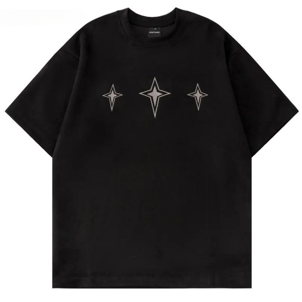 Wolff Star T-Shirt - Weinlese - Suede Embroidered