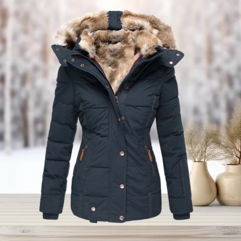 WOLFF | Elegante Winterjacke mit Pelz und Kapuze