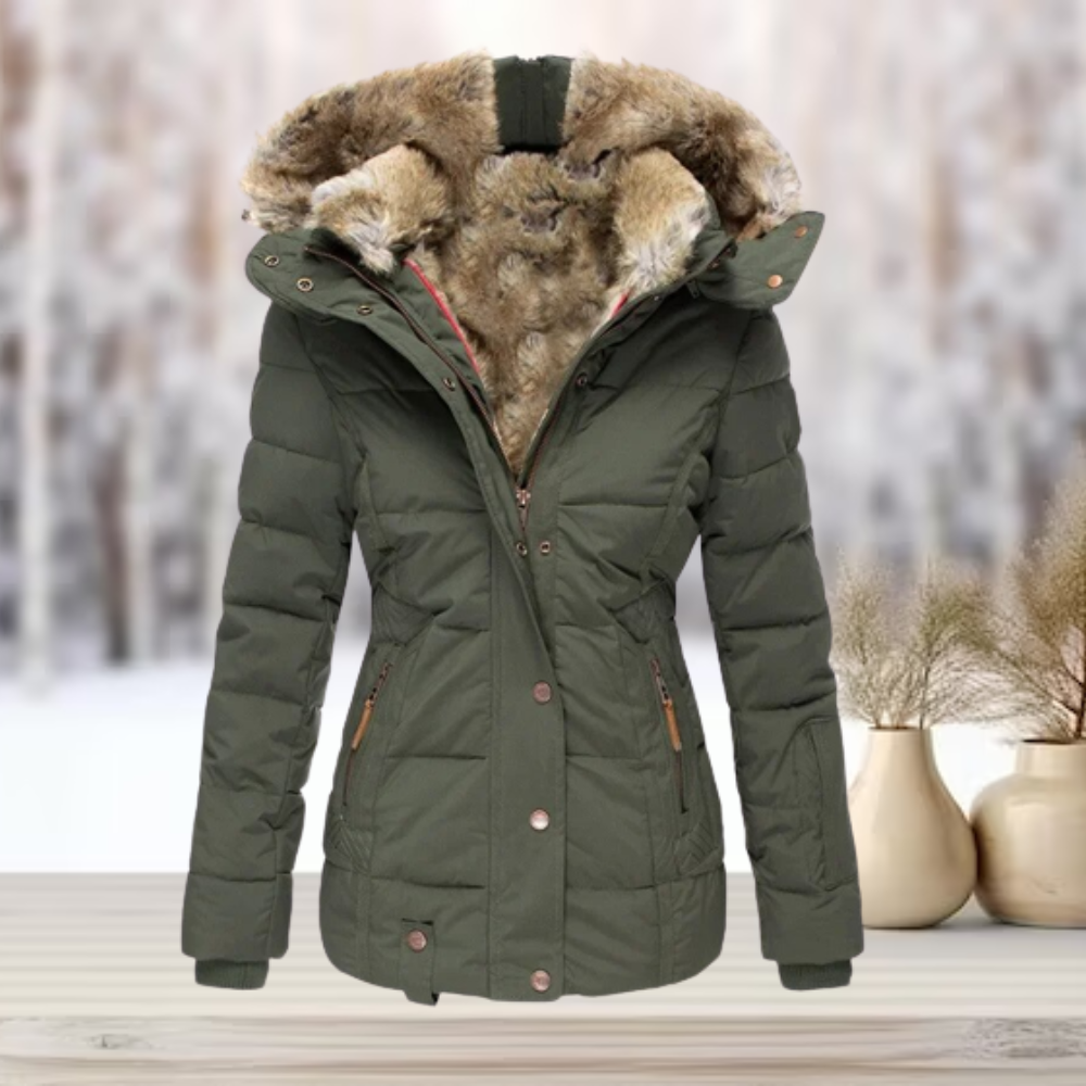 WOLFF | Elegante Winterjacke mit Pelz und Kapuze