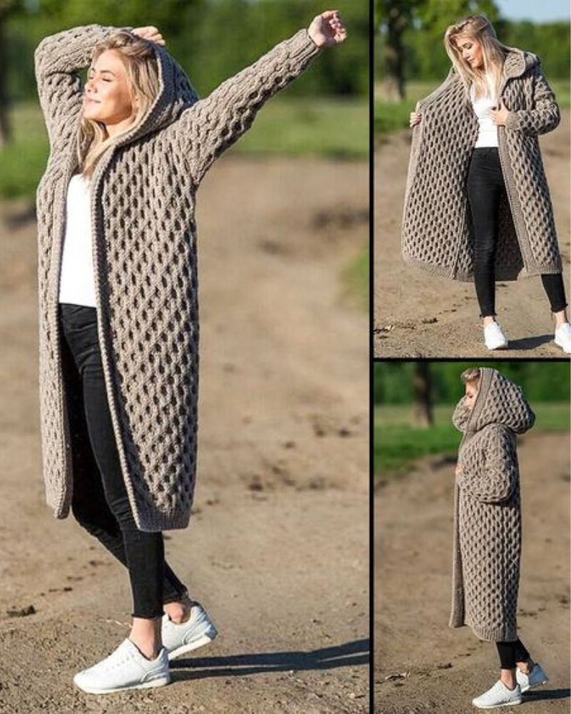 WOLFF Lange Strickjacke