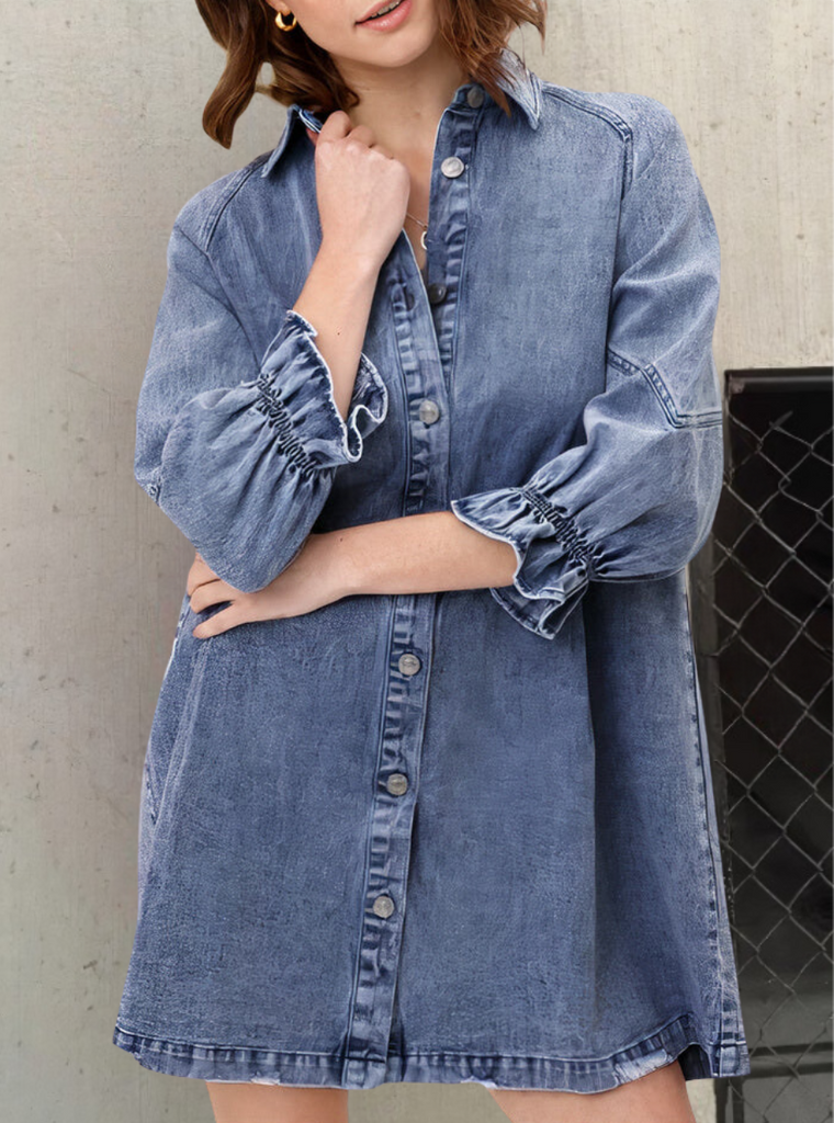 Frauen Denim Kleid