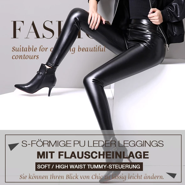 Poster-Layout Von Leder Leggings