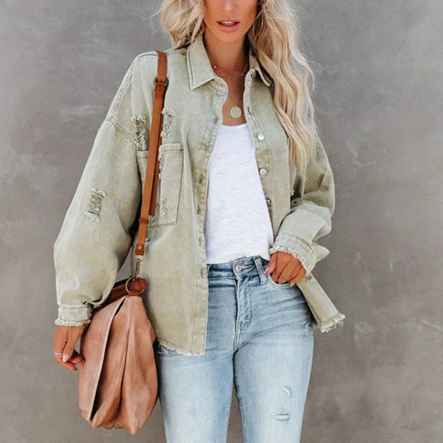 WOLFF | Casual Oversized Denimjacke mit Used-Look